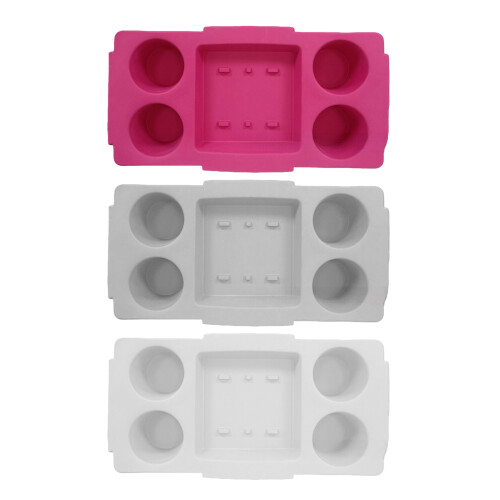 Waterproof EVA Beach Storage Tray With Multiple-rose red 1