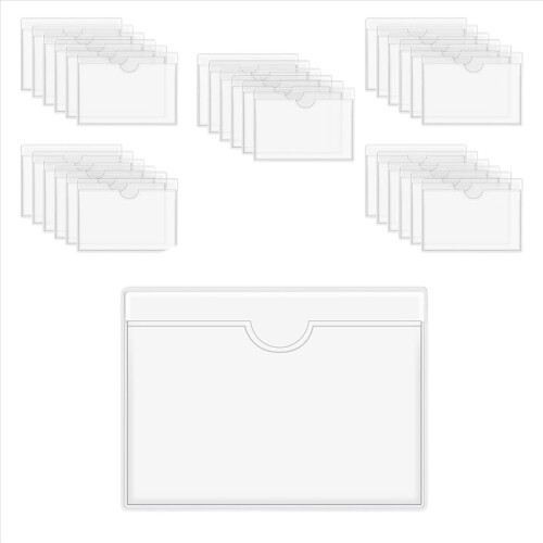 360Pcs Self-Adhesive Label Holder Card Pockets Clear Library Holders w 1