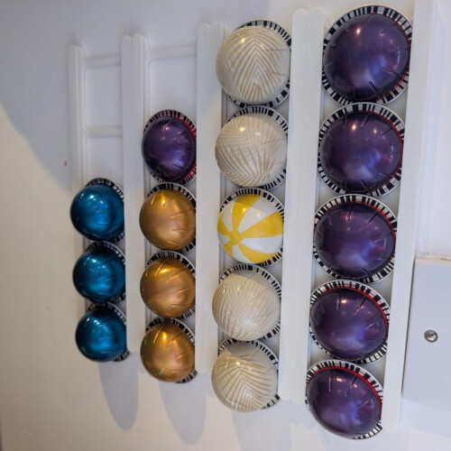Expandable Wall Mount Coffee Capsules Storage Rack Sticky 2