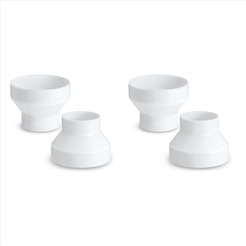 Conjunto de 4 peças de adaptadores redutores/aumentadores de duto de 6 polegadas em ABS para ventilador ou secadora. 1