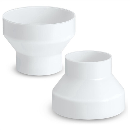 Conjunto de 4 peças de adaptadores redutores/aumentadores de duto de 6 polegadas em ABS para ventilador ou secadora. 2