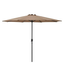 Parasol da giardino solido resistente ai raggi uv impermeabile in poliestere acciaio 300 cm beige 03_0005908