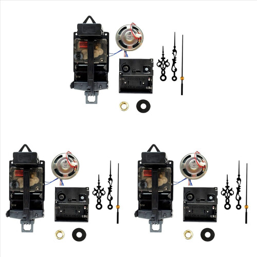 3X Quartz Pendulum Clock Movement with Black Hands,with Music Box Spea 1