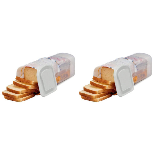 2X Transparent Bread Box Plastic Fresh-Keeping Toast Storage Holder wi 1