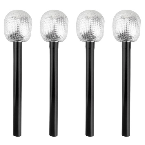Pacote com 30 Microfones de Brinquedo Prateados com Glitter para Cosplay e Teatro de Rock 1