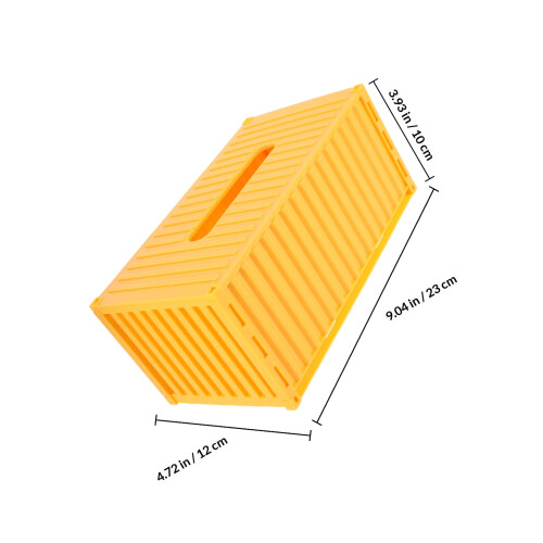 Gele Plastic Tissuebox Vintage Container Voor Badkamer En Auto 1