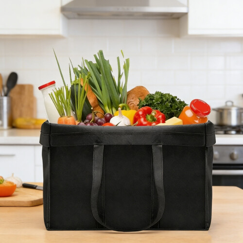 Portable Foldable Nonwoven Grocery-Black Does not include bas 1