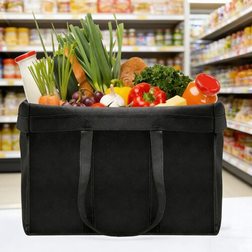 Portable Foldable Nonwoven Grocery-Black Does not include bas 2
