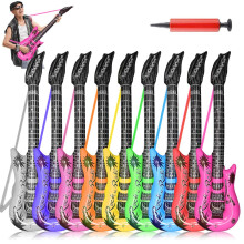 35 Inch Inflatable Guitar with Strap, Colorful Rock Star Party Props for Kids and Adults