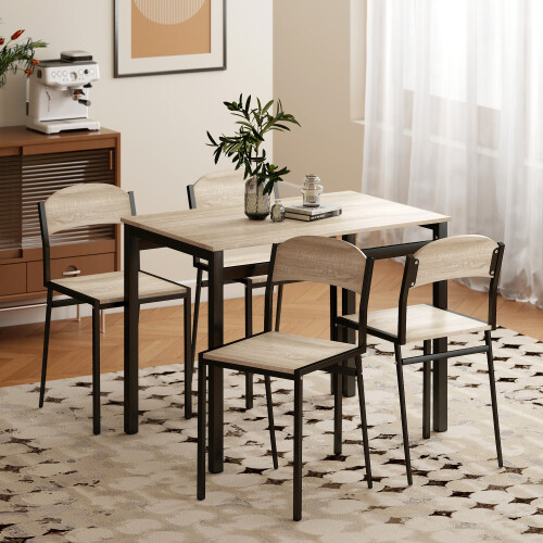Homcom Conjunto de Comedor Negro 100 x 63 x 76.5 cm 1