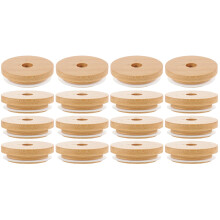 16 Einmachglas Mit Holzdeckel Und Strohloch