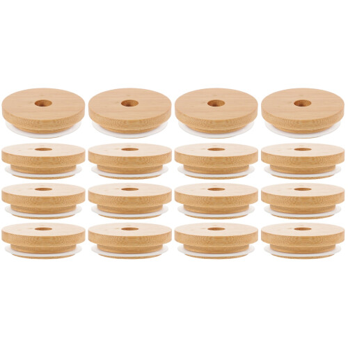 16 Einmachglas Mit Holzdeckel Und Strohloch