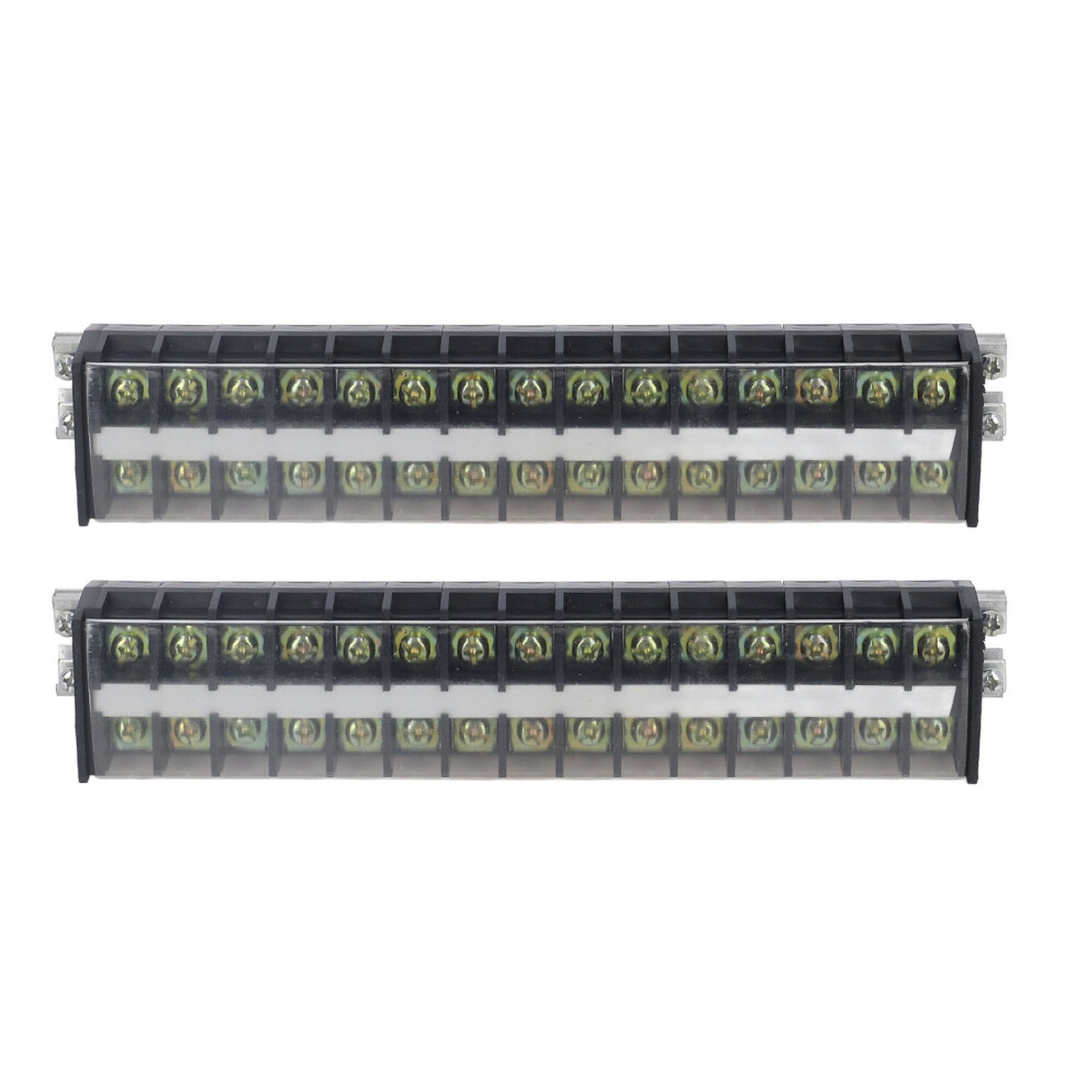 15 Position Terminal Block 2 Pcs 30A 660V Dual Row Screw Barrier Strip Strip 6921390161598