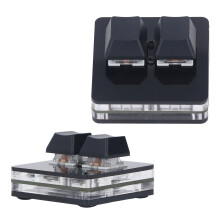 Schwarze 2-Tasten Gaming- und Büro-Shortcut-Tastatur mit programmierbarer Funktion, Type-C-zu-USB Anschluss