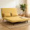 Homcom Sofá Cama Amarillo 120 x 75 x 85 cm 2