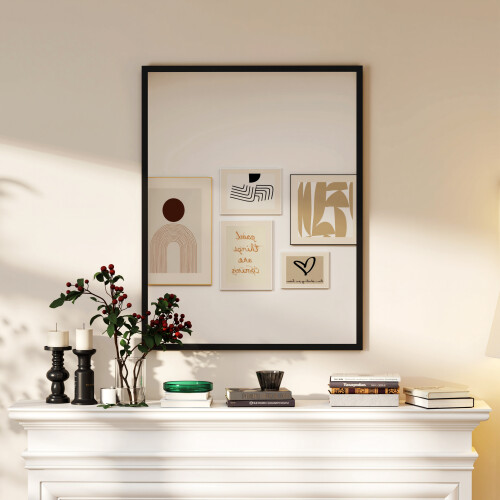 Homcom Espejo de Pared Negro 70 x 2 x 90 cm 1