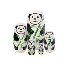 Handmade Wooden Matryoshka Dolls Set 5 Piece Russian Nesting Dolls Christmas Holiday Décor Gift