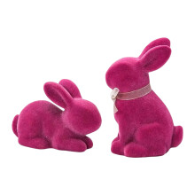 Packung mit 2 Stück Osterhasen-Tischdekorationen aus-Rosa