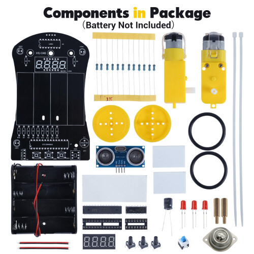 Smart Car DIY Kit with Ultrasonic Obstacle Avoidance, Beginner Soldering Practice STEM Project for Students 1