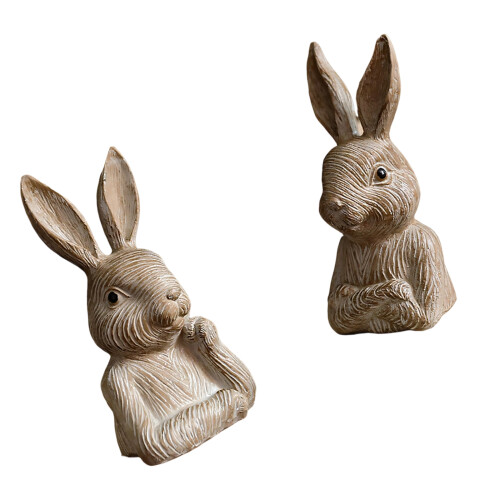 Tierpaar aus Kunstharz mit Naturmotiv für Eingangsregal oder