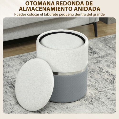 Homcom Baúles de Almacenaje Gris 36 x 36 x 45 cm 1