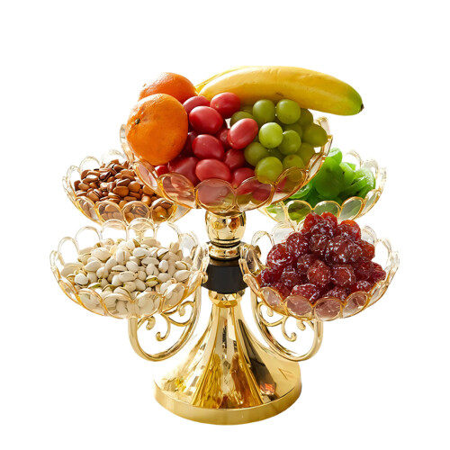 Multilayer Rotating Fruit Bowl For Home Decors Plastic Snacks-1