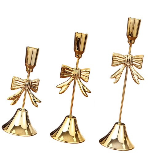 Iron Taper Candle Holders Decorative Candle Stand,Bowknot