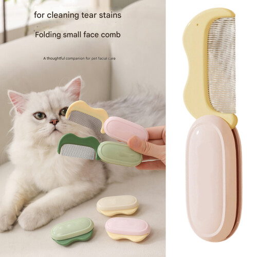 MultiPurpose Pet Grooming Brush Folding Design Face Care-Green 2