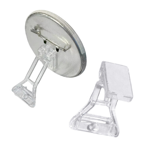 50Pcs Badges Button Adhesive Base Stand Clear Acrylic Display 1