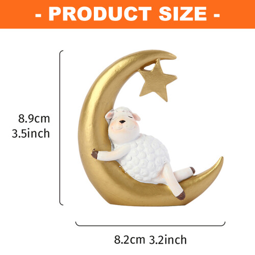 Croissants de lune mouton Figurines lune mouton Statue 2