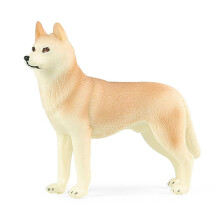 Farm Animal Figurines with Realistic Husky, Educational Fairy Garden Toy Set for Kids, Yellow