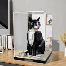 Display Case for 21349 Tuxedo Cat, Clear Acrylic Dustproof Box with Stable Base and GiftReady Design