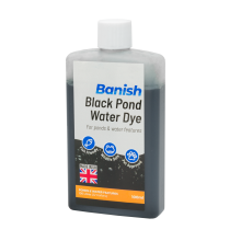 (Black, 100ml) Pisces Banish Pond Dye Water Colour Blue Black Grey Algae Control Stop Blanketweed for Features Greenwater Treatment Fish Safe Natural Garden