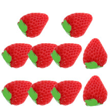 10Stk Resin Erdbeeren Rot Mini Realistisch Für Zuhause DIY