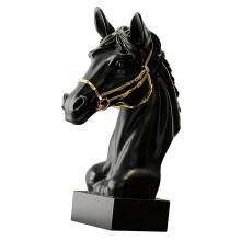 Sculpture tête de cheval, décoration de bureau,-Noir