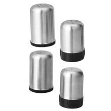 4Pcs Stainless Steel Seasoning Canisters Silver Spice Shakers for Home