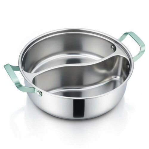 Elegant Divided Hot Pot Without Lid And Double Handle-34cm