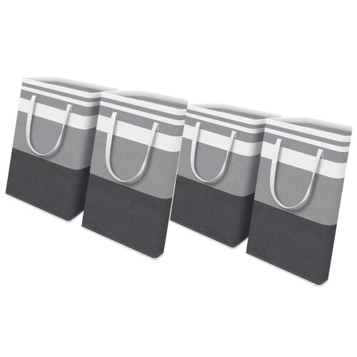 4PCS Large capacity 75L Laundry Bins Strong-black gray