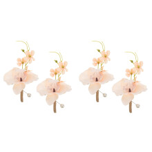 4St Trouwsuit Decor Beige Boutonnière Kunstbloem Voor Bruidegom