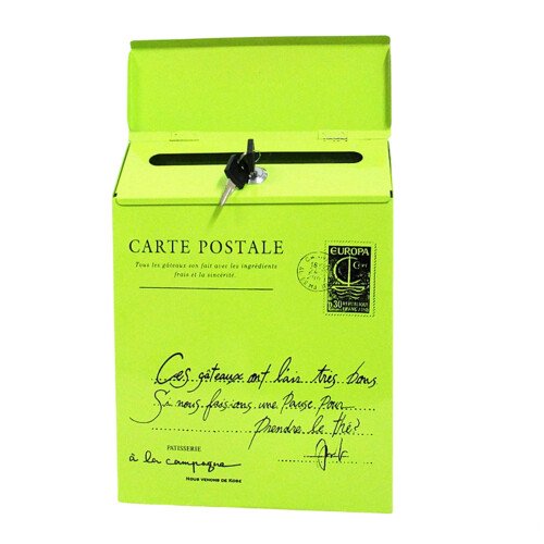 Boîte de dépôt de courrier en fer-Petits caractères verts