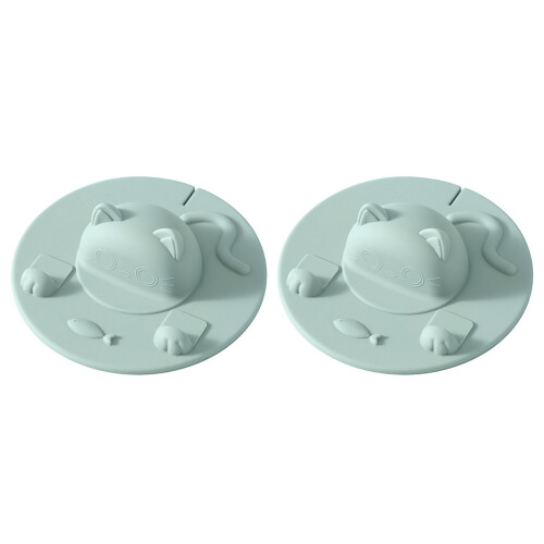 Cats Silicone Cup Covers Dustproof Simple Cup Lid-Light Green 2