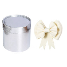 Mini DIY Flower Holder Bucket with Stylish Bows Lovely-Silver