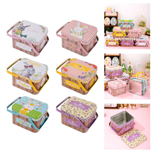 Decorative Easter Metal Basket Tinplate Box For Holiday-B 2