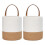 Panier tissé moderne pour Pot de fleur, panier-Blanc jaune grand 1