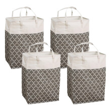 4 paniers à linge de grande capacité 75l, bacs de-lanterne grise