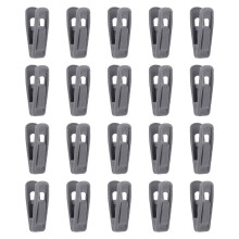 20pcs Soft Coated Garment Holder Clothing Hanger Clip-dark gray
