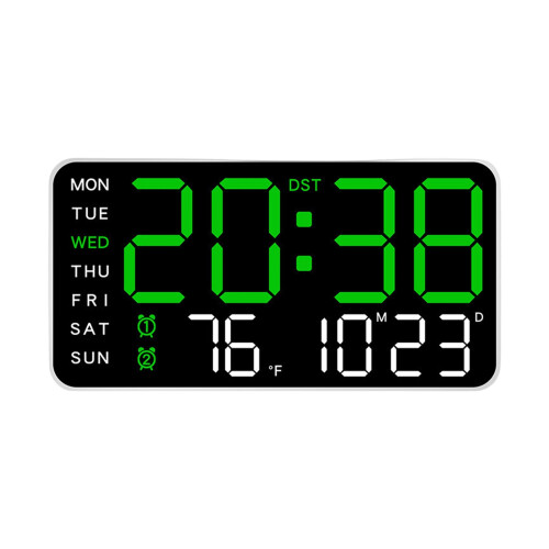 Digitale wandklok LED-display Datumtemperatuur 2 Alarm-1 W