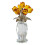 Kristall-Rosen-Blumenfigur mit Vase,-Gelb 1
