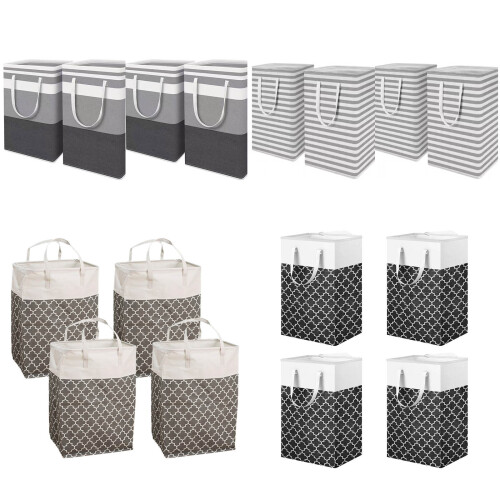 4PCS Large capacity 75L Laundry Bins Strong-black gray 1