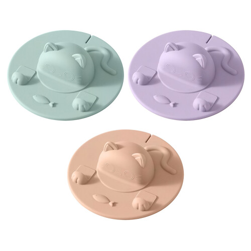 Lovely Cats Silicone Cup Covers Creative Mug Lid-Light Green 2 1